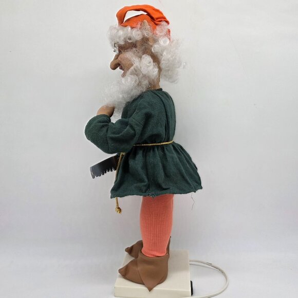 Vintage Telco Animated Motionette Elf Worker Toy Maker Christmas Decor Saw - Picture 6 of 6